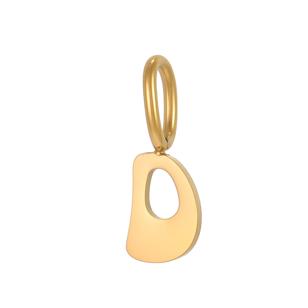 Letter Pendant 1 Piece In 304 Stainless Steel With 18K Real Gold Plated 0.03µm Thickness Featuring PVD Coated And Electroplated Process