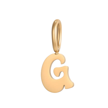 Letter Pendant 1 Piece In 304 Stainless Steel With 18K Real Gold Plated 0.03µm Thickness Featuring PVD Coated And Electroplated Process