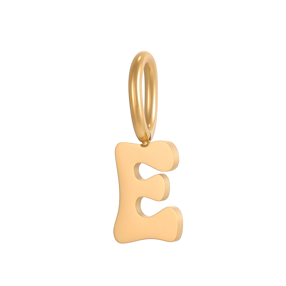 Letter Pendant 1 Piece In 304 Stainless Steel With 18K Real Gold Plated 0.03µm Thickness Featuring PVD Coated And Electroplated Process