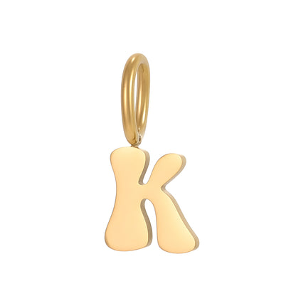 Letter Pendant 1 Piece In 304 Stainless Steel With 18K Real Gold Plated 0.03µm Thickness Featuring PVD Coated And Electroplated Process