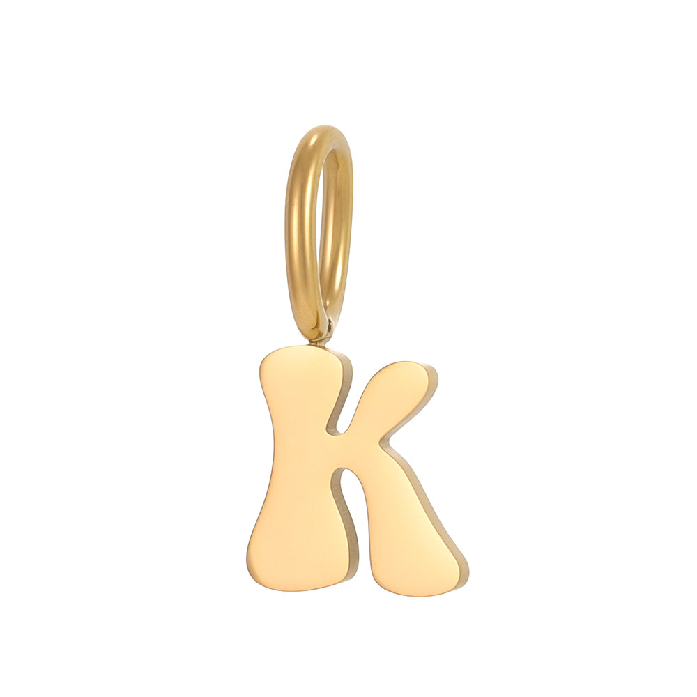 Letter Pendant 304 Stainless Steel 18K Gold Plated 0.03µm PVD Coated Electroplated 1 Piece
