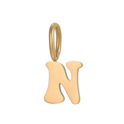 Letter Pendant 1 Piece In 304 Stainless Steel With 18K Real Gold Plated 0.03µm Thickness Featuring PVD Coated And Electroplated Process