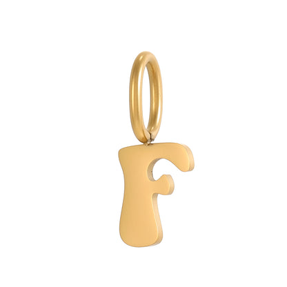 Letter Pendant 304 Stainless Steel 18K Gold Plated 0.03µm PVD Coated Electroplated 1 Piece