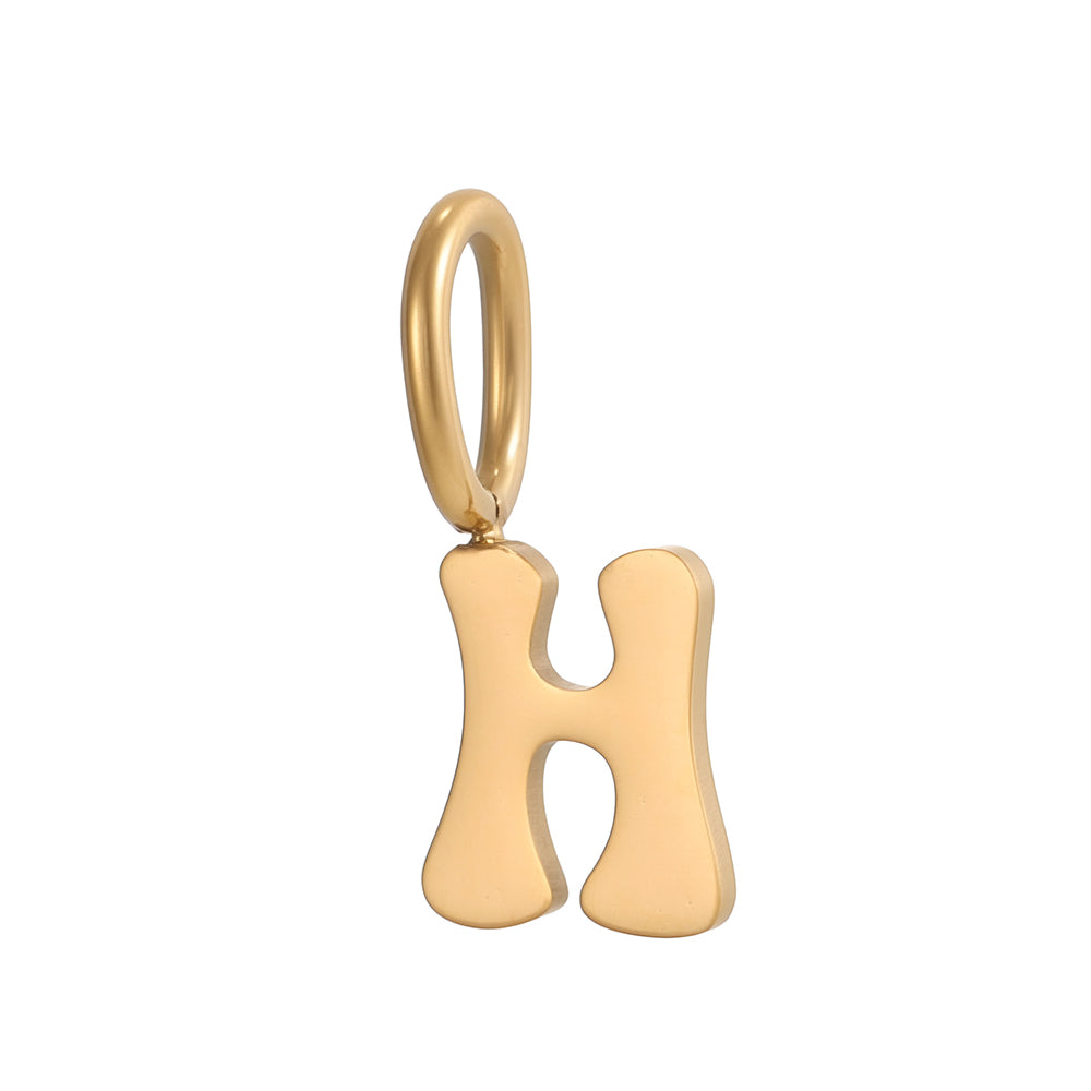 Letter Pendant 1 Piece In 304 Stainless Steel With 18K Real Gold Plated 0.03µm Thickness Featuring PVD Coated And Electroplated Process