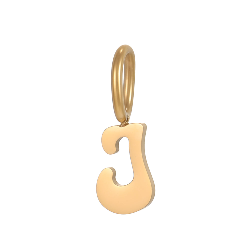 Letter Pendant 304 Stainless Steel 18K Gold Plated 0.03µm PVD Coated Electroplated 1 Piece