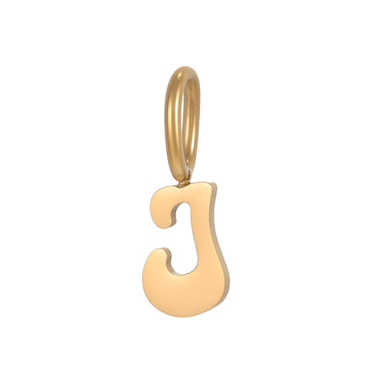 Letter Pendant 304 Stainless Steel 18K Gold Plated 0.03µm PVD Coated Electroplated 1 Piece