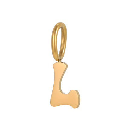 Letter Pendant 1 Piece In 304 Stainless Steel With 18K Real Gold Plated 0.03µm Thickness Featuring PVD Coated And Electroplated Process