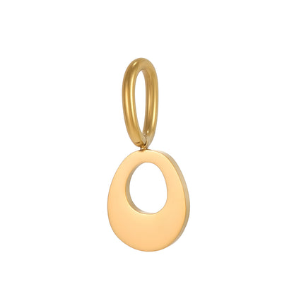 Letter Pendant 1 Piece In 304 Stainless Steel With 18K Real Gold Plated 0.03µm Thickness Featuring PVD Coated And Electroplated Process