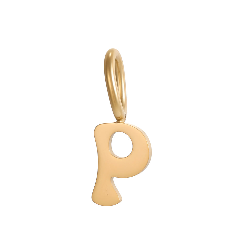 Letter Pendant 304 Stainless Steel 18K Gold Plated 0.03µm PVD Coated Electroplated 1 Piece