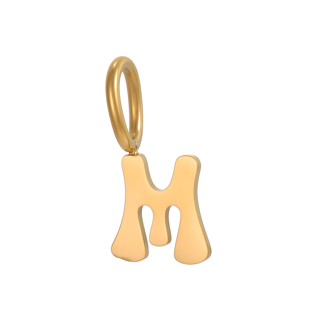 Letter Pendant 1 Piece In 304 Stainless Steel With 18K Real Gold Plated 0.03µm Thickness Featuring PVD Coated And Electroplated Process