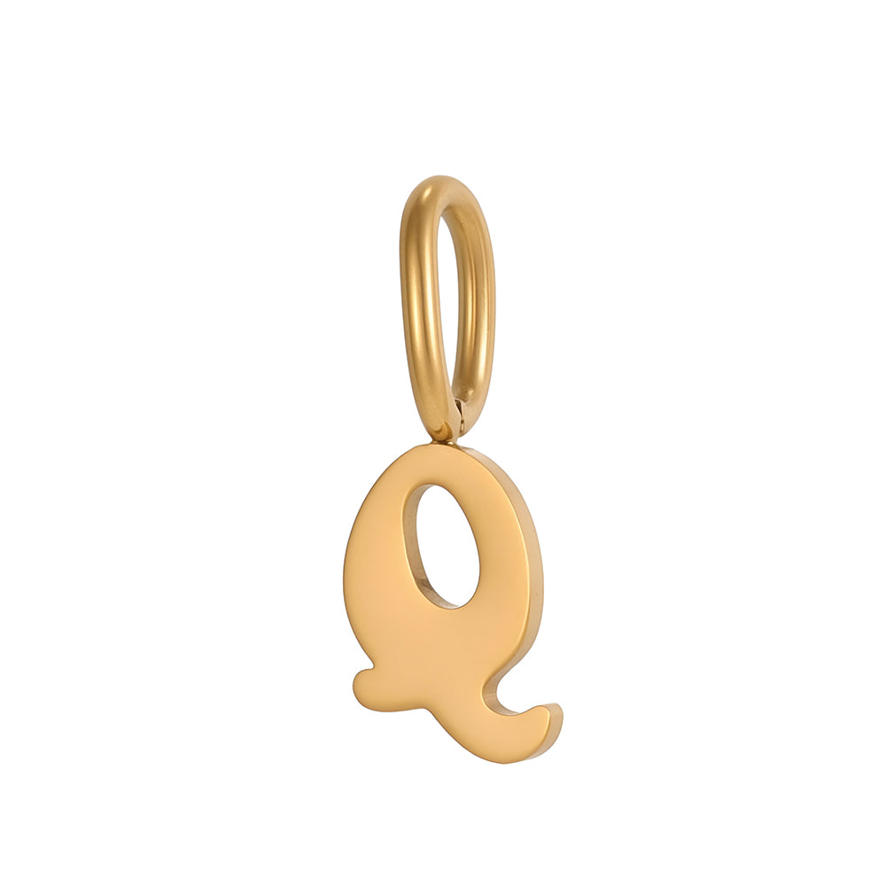 Letter Pendant 1 Piece In 304 Stainless Steel With 18K Real Gold Plated 0.03µm Thickness Featuring PVD Coated And Electroplated Process