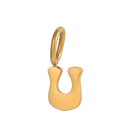 Letter Pendant 304 Stainless Steel 18K Gold Plated 0.03µm PVD Coated Electroplated 1 Piece