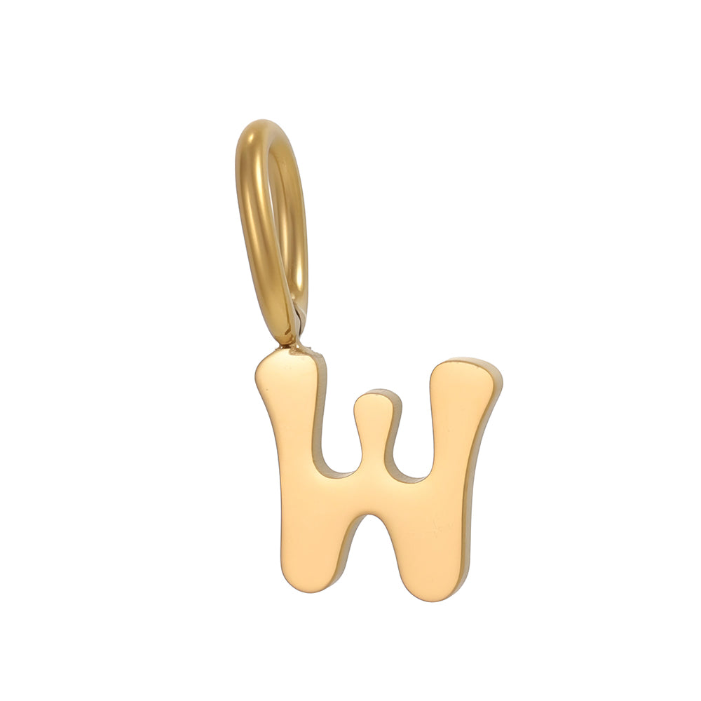 Letter Pendant 304 Stainless Steel 18K Gold Plated 0.03µm PVD Coated Electroplated 1 Piece