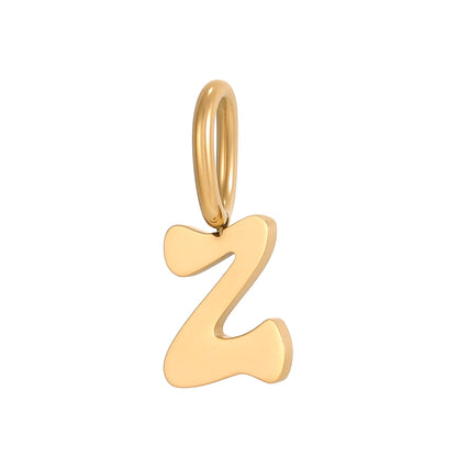 Letter Pendant 304 Stainless Steel 18K Gold Plated 0.03µm PVD Coated Electroplated 1 Piece