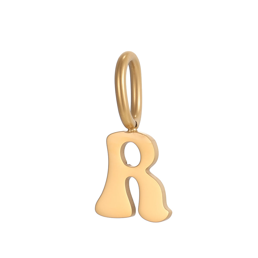 Letter Pendant 1 Piece In 304 Stainless Steel With 18K Real Gold Plated 0.03µm Thickness Featuring PVD Coated And Electroplated Process