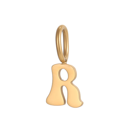 Letter Pendant 1 Piece In 304 Stainless Steel With 18K Real Gold Plated 0.03µm Thickness Featuring PVD Coated And Electroplated Process