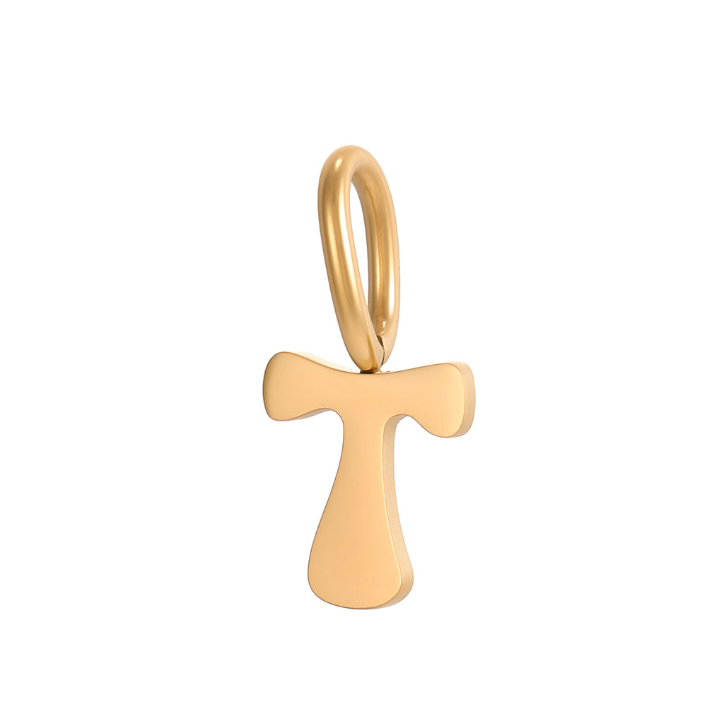 Letter Pendant 1 Piece In 304 Stainless Steel With 18K Real Gold Plated 0.03µm Thickness Featuring PVD Coated And Electroplated Process