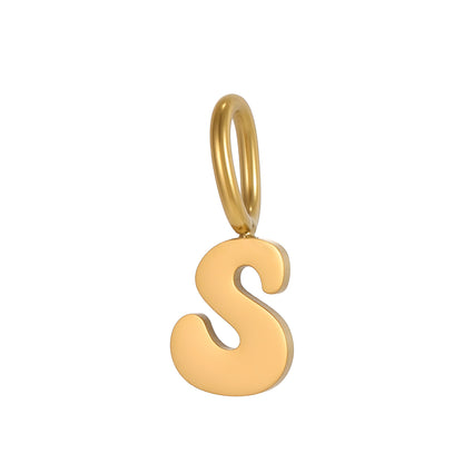 Letter Pendant 1 Piece In 304 Stainless Steel With 18K Real Gold Plated 0.03µm Thickness Featuring PVD Coated And Electroplated Process
