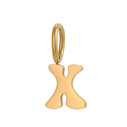 Letter Pendant 1 Piece In 304 Stainless Steel With 18K Real Gold Plated 0.03µm Thickness Featuring PVD Coated And Electroplated Process