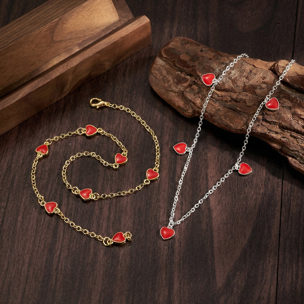 Heart Shape Necklace For Valentine's Day Featuring Casual Style Copper Material With 18K Gold Plated Handmade Chain