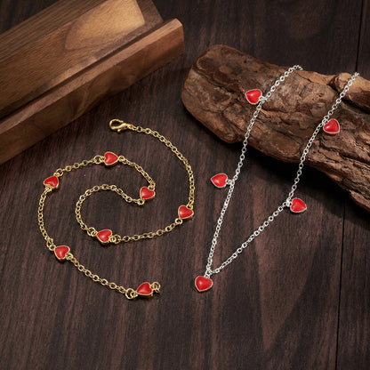 Heart Shape Necklace For Valentine's Day Featuring Casual Style Copper Material With 18K Gold Plated Handmade Chain