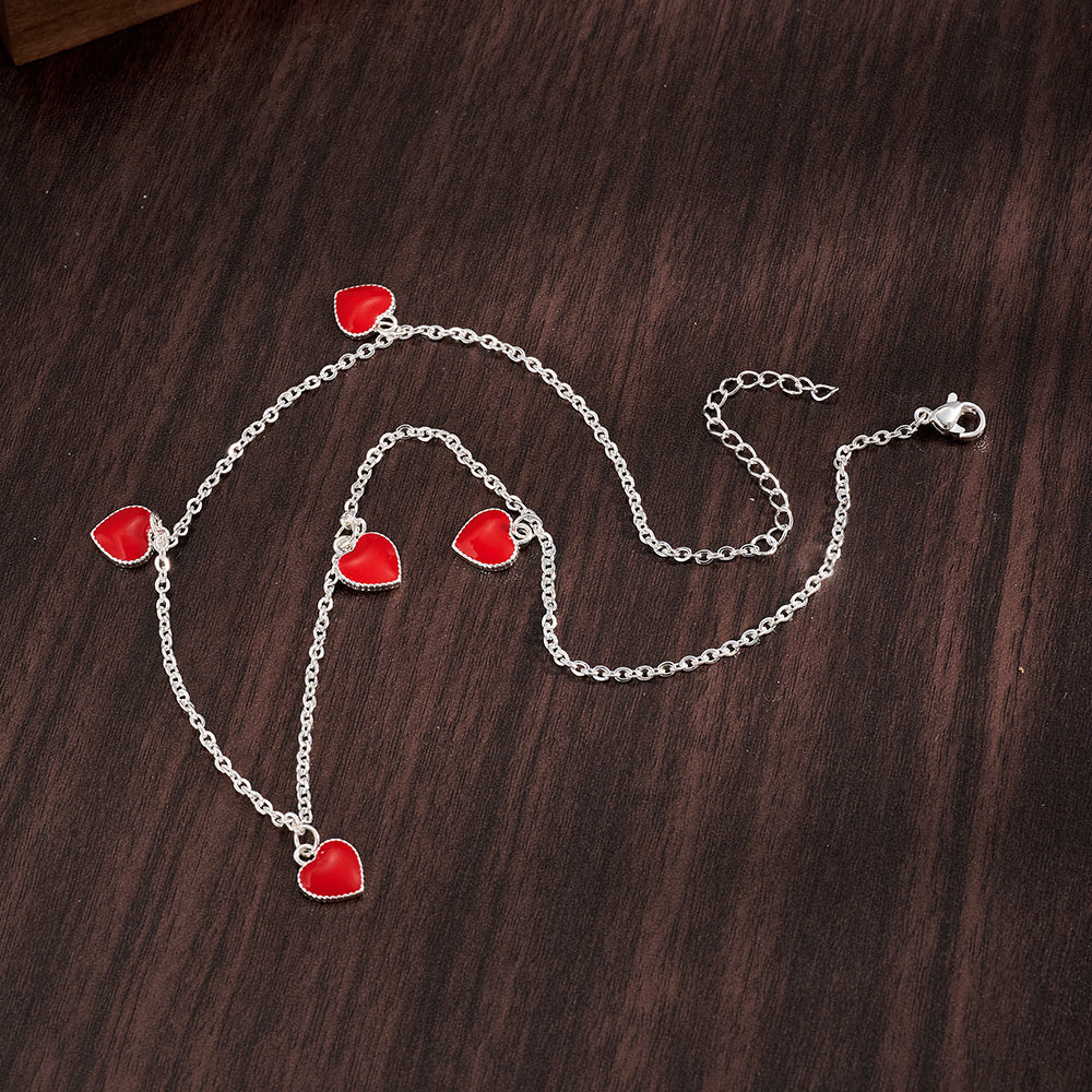 Heart Shape Necklace For Valentine's Day Featuring Casual Style Copper Material With 18K Gold Plated Handmade Chain