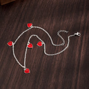 Heart-shaped Necklace with Small Drops (390+50mm)