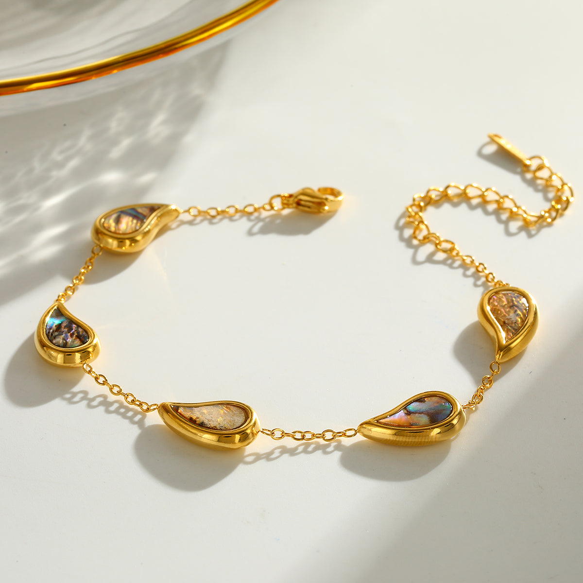 Round Electroplated 18K Real Gold Plated 304 Stainless Steel Cable Chain Bracelet For Women