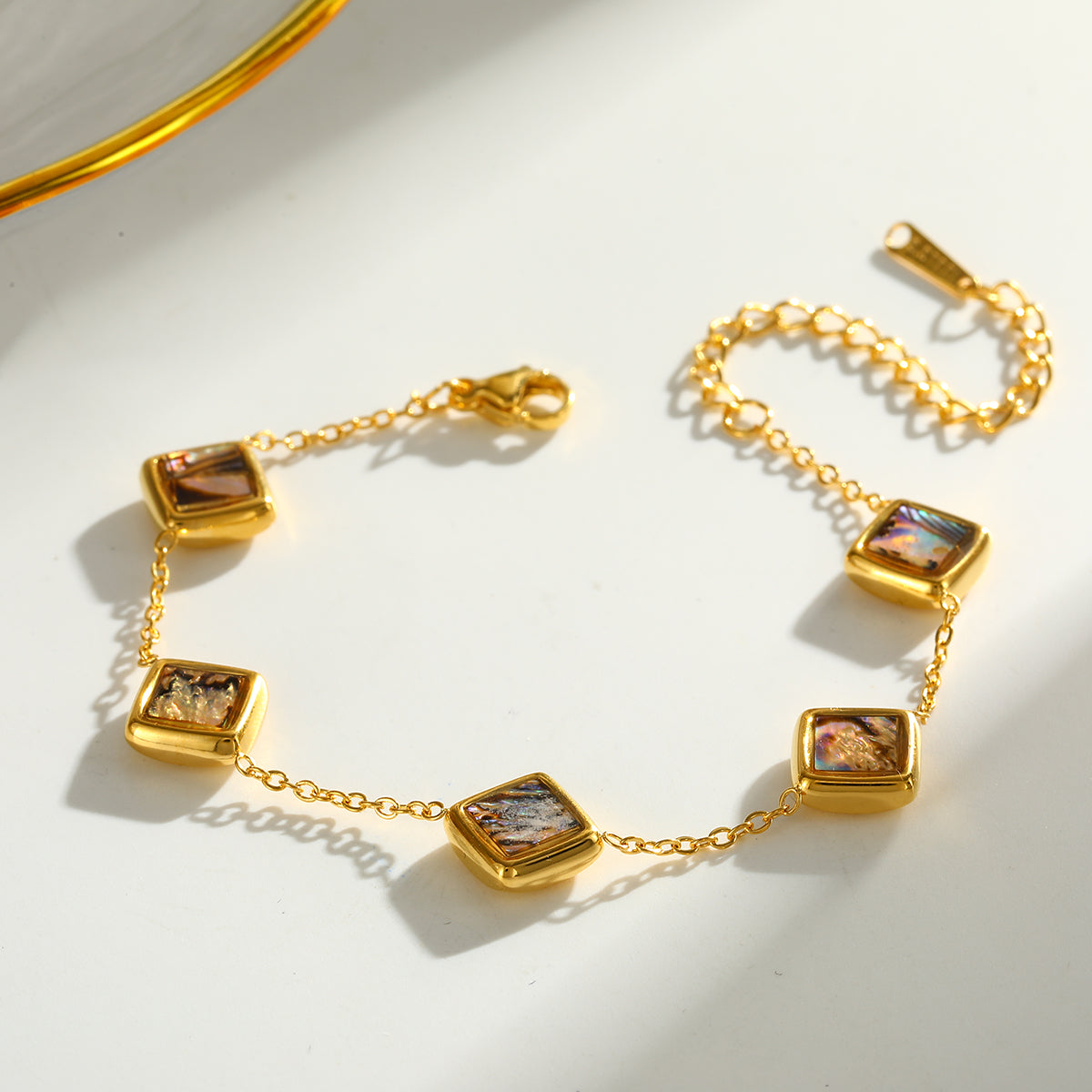Round Electroplated 18K Real Gold Plated 304 Stainless Steel Cable Chain Bracelet For Women
