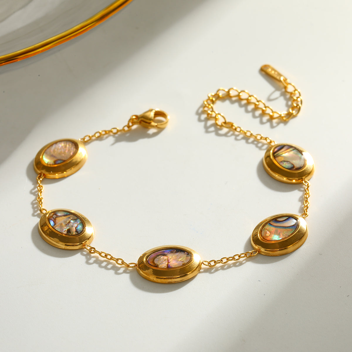 Round Electroplated 18K Real Gold Plated 304 Stainless Steel Cable Chain Bracelet For Women