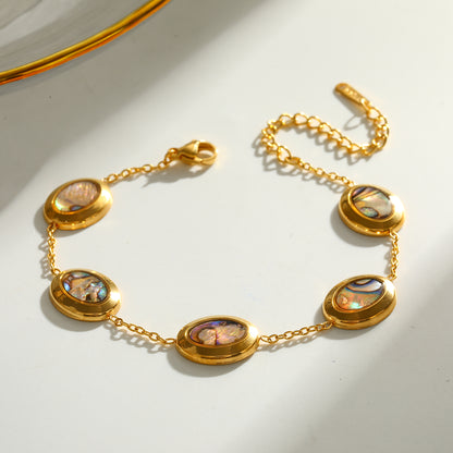 Round Electroplated 18K Real Gold Plated 304 Stainless Steel Cable Chain Bracelet For Women