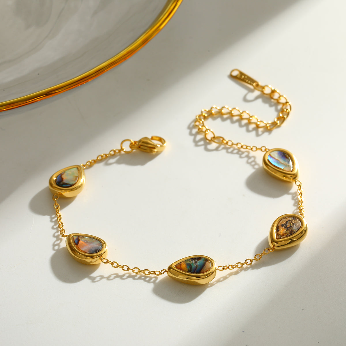 Round Electroplated 18K Real Gold Plated 304 Stainless Steel Cable Chain Bracelet For Women
