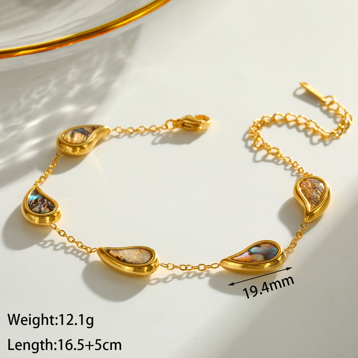 Round Electroplated 18K Real Gold Plated 304 Stainless Steel Cable Chain Bracelet For Women