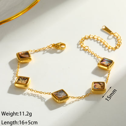 Round Electroplated 18K Real Gold Plated 304 Stainless Steel Cable Chain Bracelet For Women