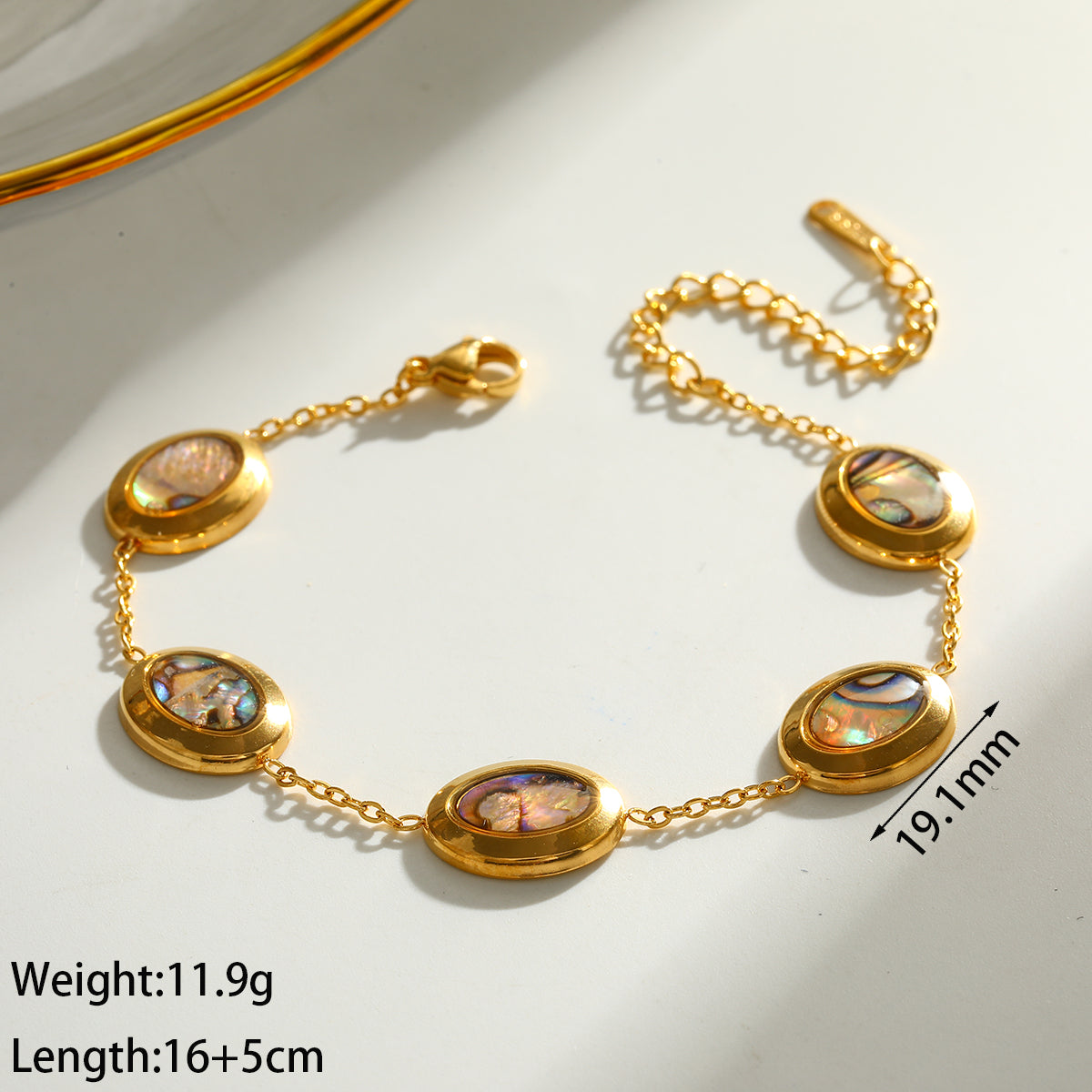 Round Electroplated 18K Real Gold Plated 304 Stainless Steel Cable Chain Bracelet For Women