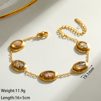 Round Electroplated 18K Real Gold Plated 304 Stainless Steel Cable Chain Bracelet For Women