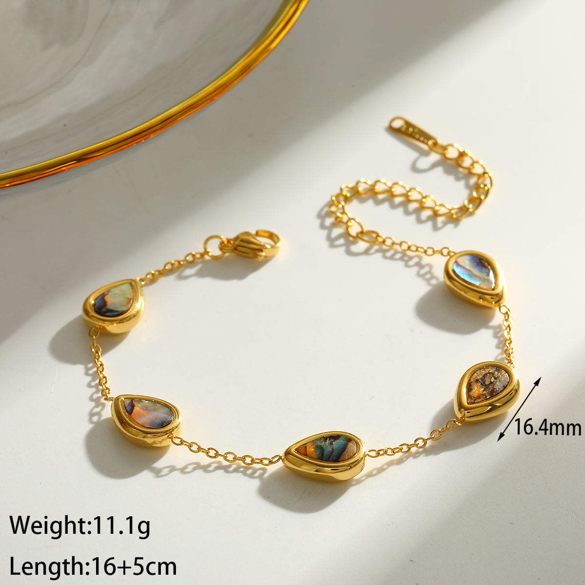 Round Electroplated 18K Real Gold Plated 304 Stainless Steel Cable Chain Bracelet For Women