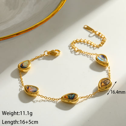 Round Electroplated 18K Real Gold Plated 304 Stainless Steel Cable Chain Bracelet For Women