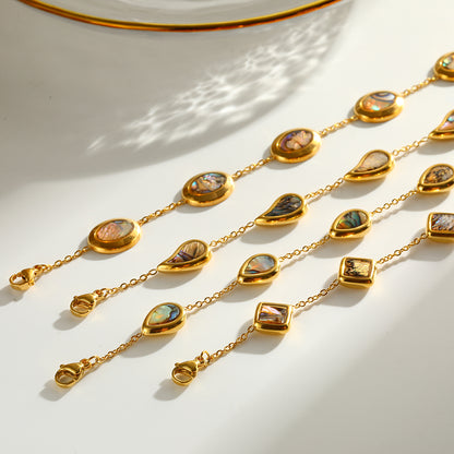 Round Electroplated 18K Real Gold Plated 304 Stainless Steel Cable Chain Bracelet For Women