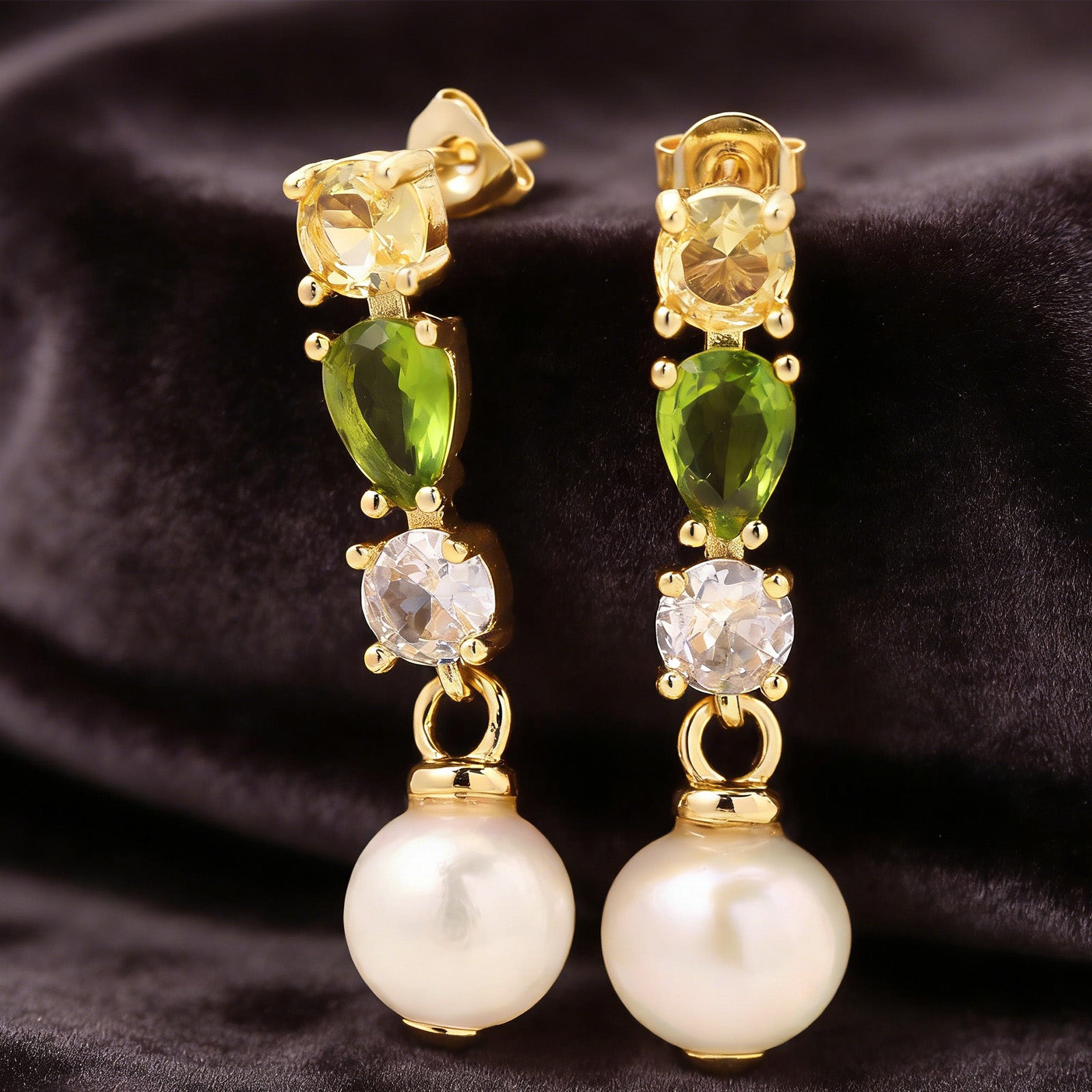 Handmade Square Brass Earrings For Women Featuring Zircon Inlay, 18K Real Gold Plated With 0.03µm Thickness