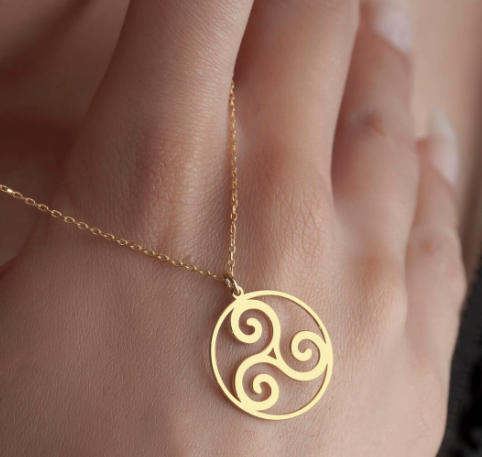 Celtic Knot Necklace For Unisex Featuring Nordic Style Made Of Durable Titanium Steel, Perfect Witches Knot Jewelry
