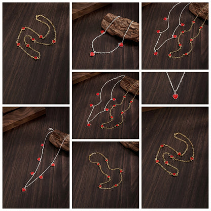 Heart Shape Necklace For Valentine's Day Featuring Casual Style Copper Material With 18K Gold Plated Handmade Chain
