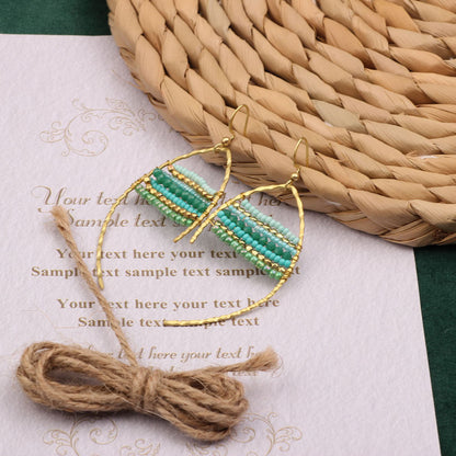 Asymmetrical Bohemian Drop Earrings For Women Featuring Beading In Colour With Unique Asymmetrical Design