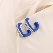 5#Silver Needle/blue C Shape/2.1X2.4cm【7.4g】