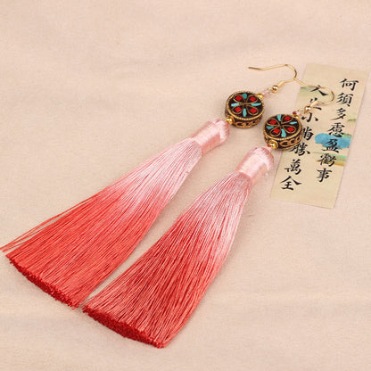 Ethnic Style Tassel Earrings For Women Featuring Copper Craftsmanship