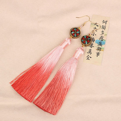 Ethnic Style Tassel Earrings For Women Featuring Copper Craftsmanship