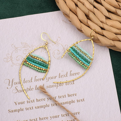 Asymmetrical Bohemian Drop Earrings For Women Featuring Beading In Colour With Unique Asymmetrical Design