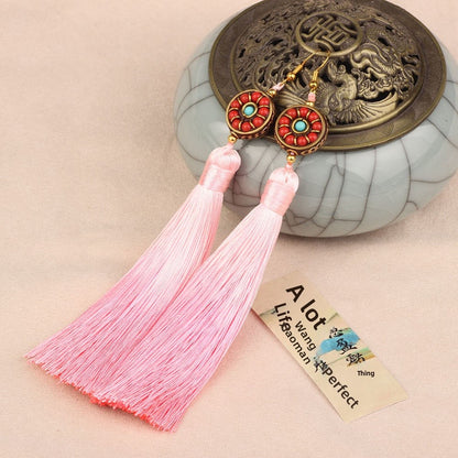 Ethnic Style Tassel Earrings For Women Featuring Copper Craftsmanship