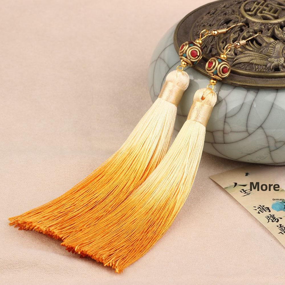 Ethnic Style Tassel Earrings For Women Featuring Copper Craftsmanship