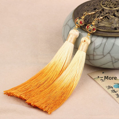 Ethnic Style Tassel Earrings For Women Featuring Copper Craftsmanship
